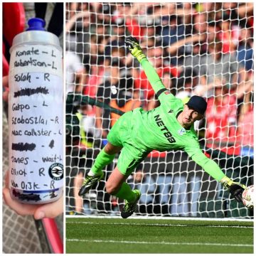 Dean henderson saves penalty with cheatsheet
