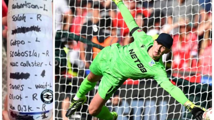 Dean henderson saves penalty with cheatsheet